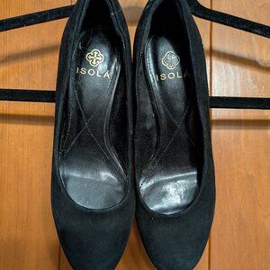 Isola Black Thick Heels Size 6